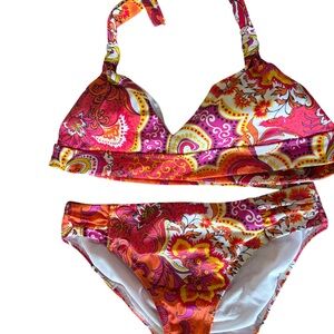 Eddie Bauer Vibrant Pink and Orange Bikini